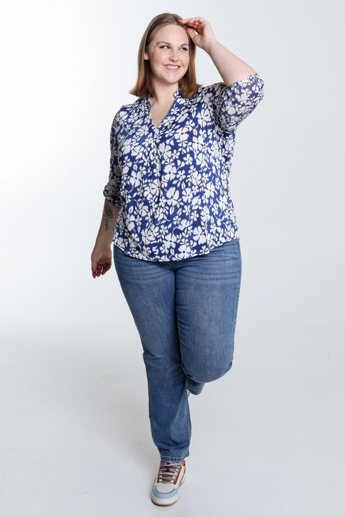 T-shirt met bloemenprint-Paprika-9