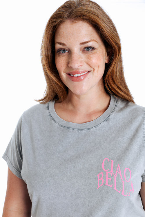 T-shirt van katoen met print Cia Bella-Paprika-3