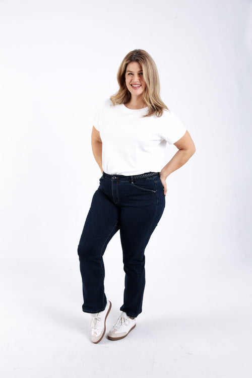 Jeans Mia recht L32 met vlechtdetail-Paprika-6