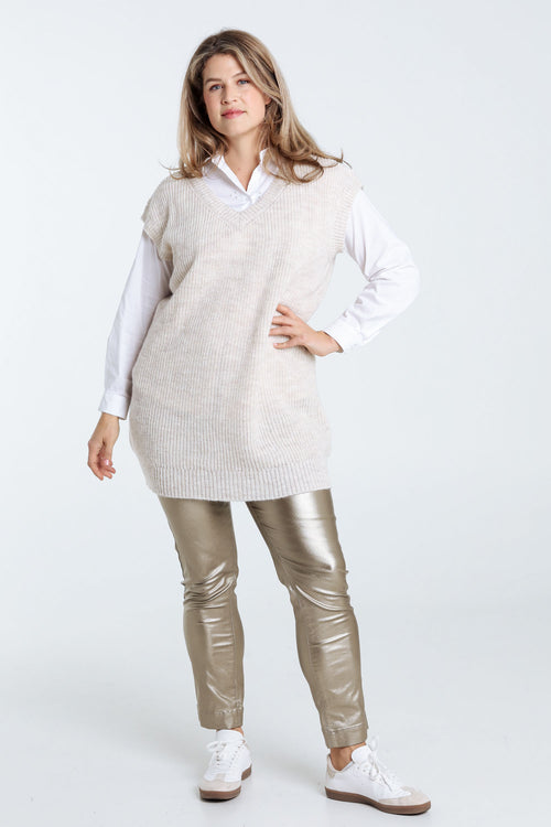 Lange, effen tuniek zonder mouwen-Paprika-8