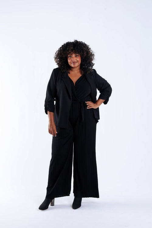Losse effen blazer-Paprika-6