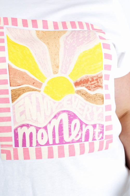 T-shirt van katoen met zonnenprint-Paprika-7