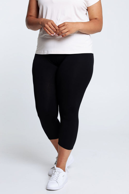 Effen 7/8-legging in viscose-Paprika-4