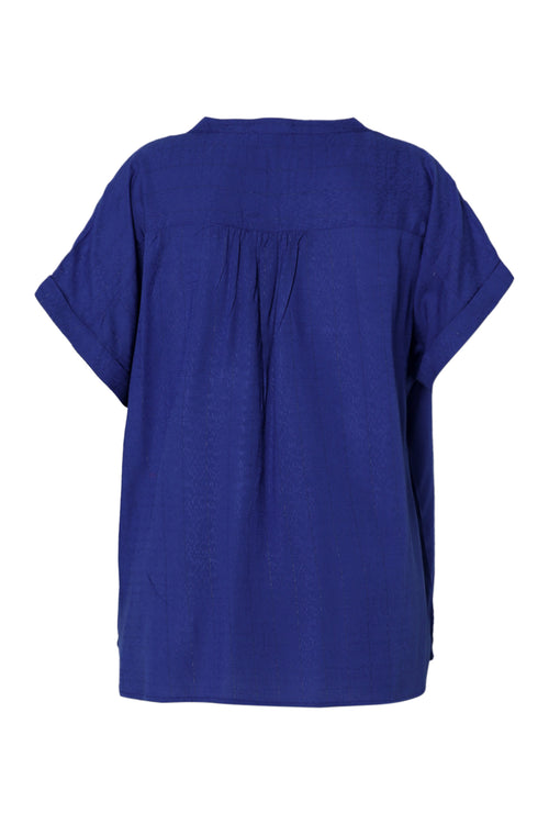 Blouse en viscose rayures lurex-Paprika-11