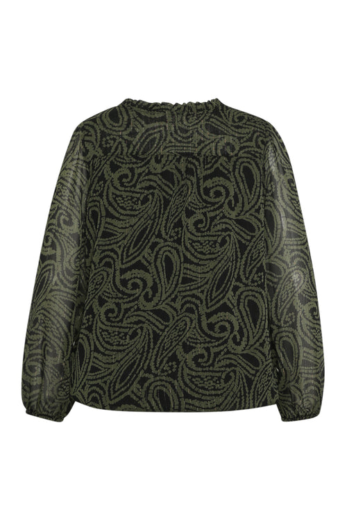 Bicolor blouse met paisleyprint-Paprika-2
