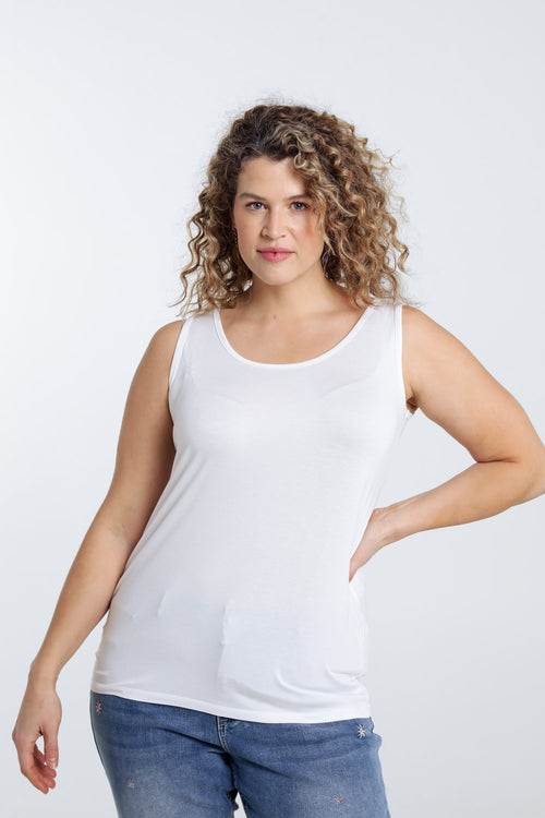 Débardeur uni en viscose-Paprika-8