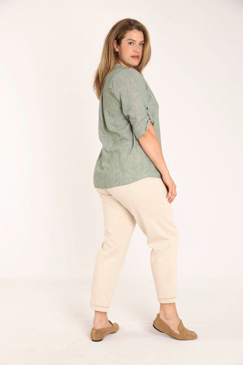 Blouse unie chinée-Paprika-1