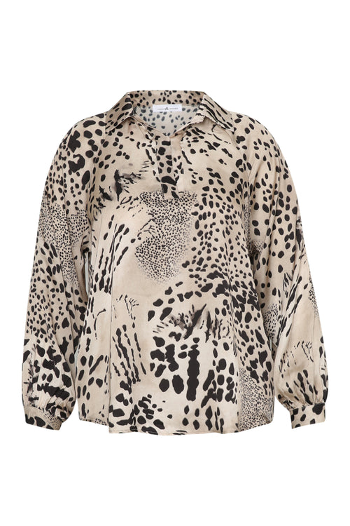 Blouse van viscose met dierenprint-Paprika-7