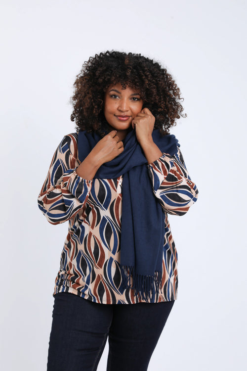 Écharpe unie en viscose et cachemire-Paprika-1