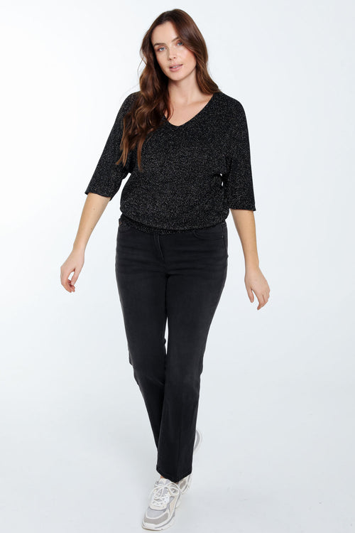 Pull uni avec lurex-Paprika-8