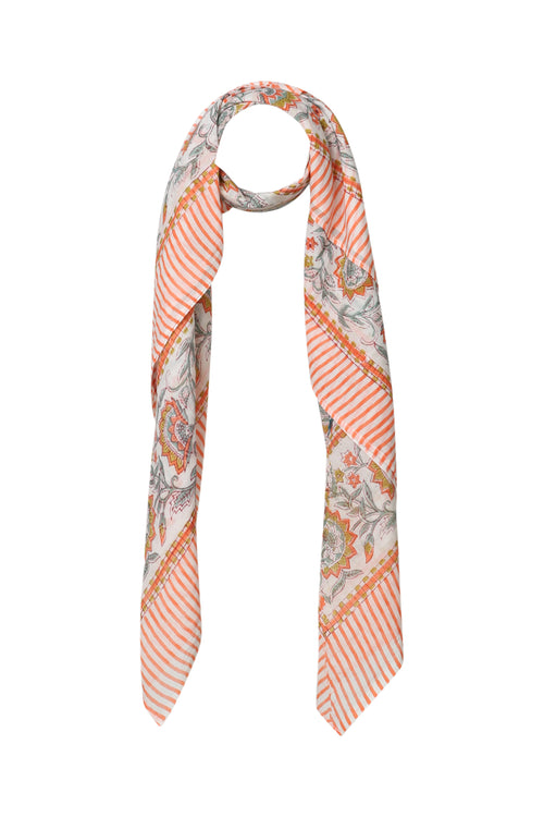 Foulard carré imprimé floral-Paprika-1