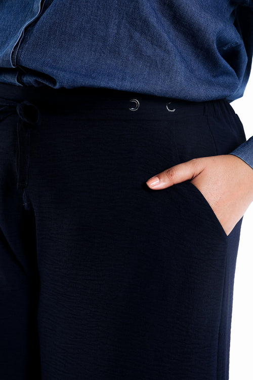 Pantalon large 7/8 uni-Paprika-3