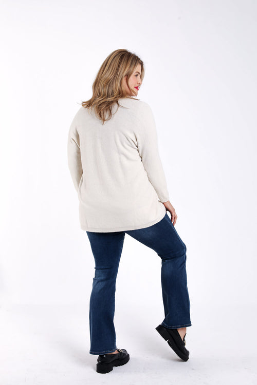 Lange cardigan van effen viscose-Paprika-1