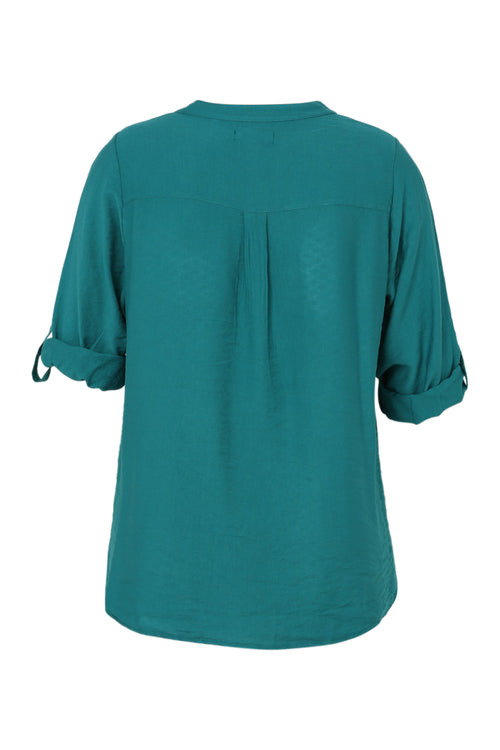 Blouse en viscose uni-Paprika-11