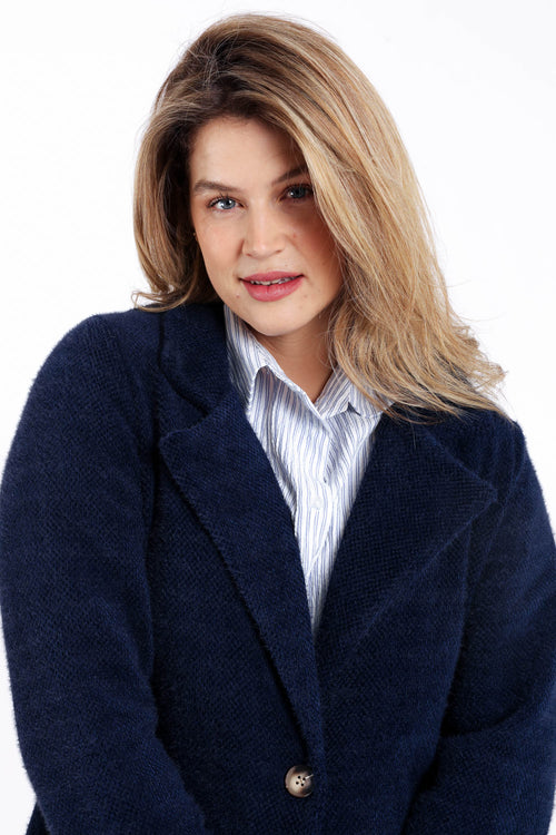 Effen halflange jas-Paprika-4