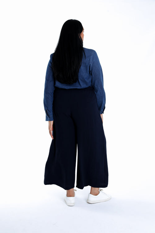 Pantalon large 7/8 uni-Paprika-2