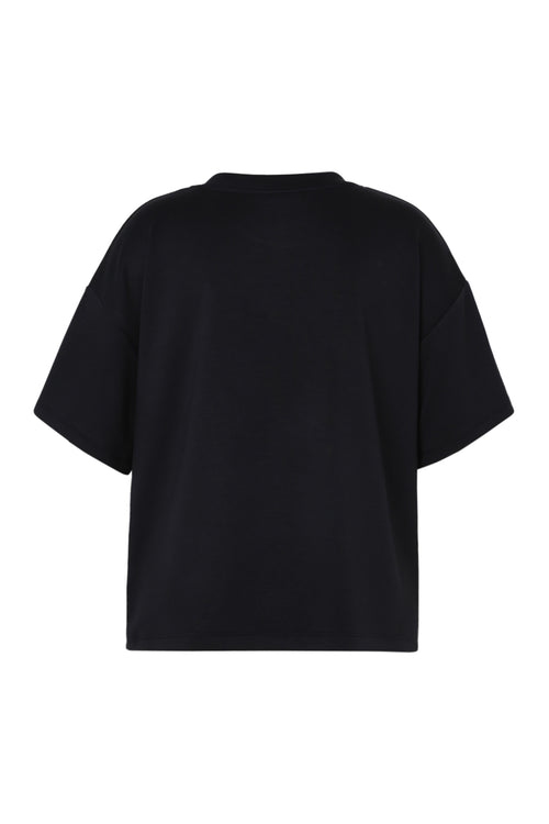 T-shirt uni avec boutons décoratifs-Paprika-11