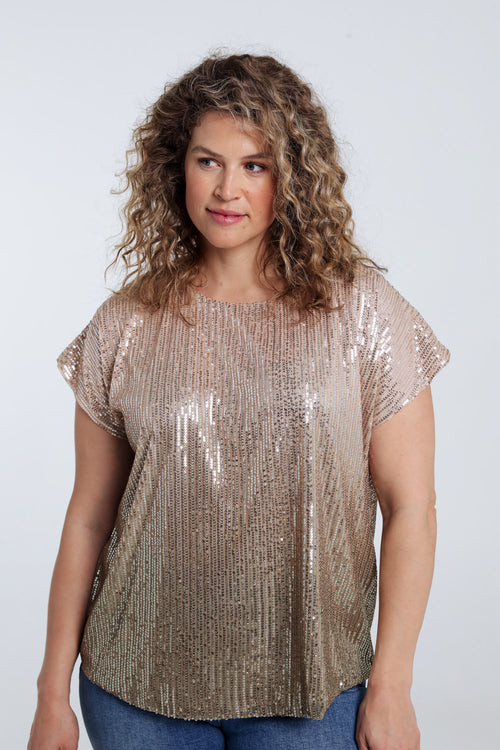 Top sequins dégradé de couleur-Paprika-1