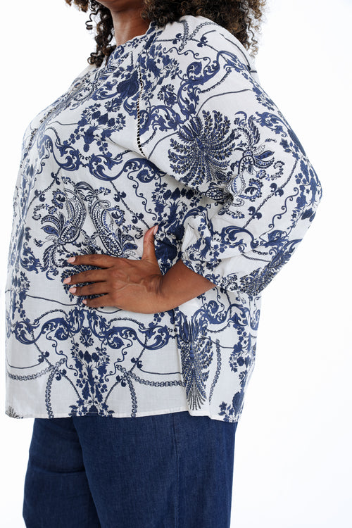 Blouse en coton imprimé floral-Paprika-6