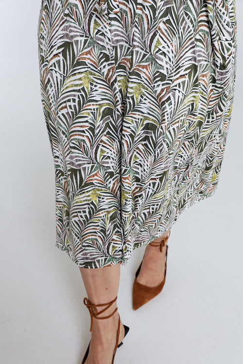 Robe longue imprimé feuillage-Paprika-6