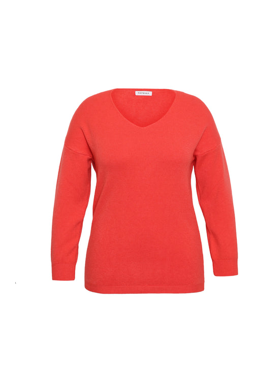 Effen viscose trui-Paprika-1