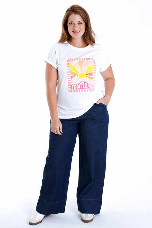 T-shirt van katoen met zonnenprint-Paprika-8