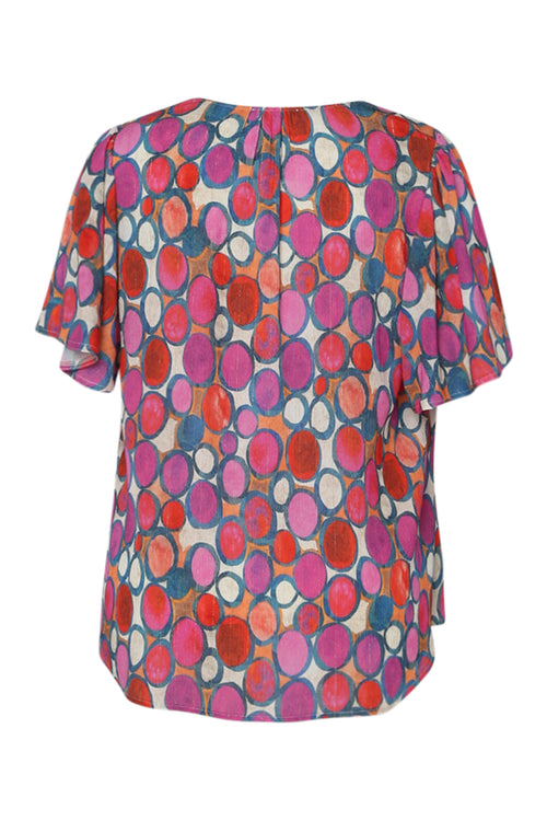 Blouse van viscose met ronde print-Paprika-2