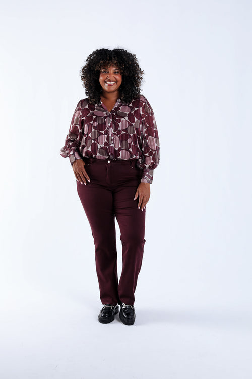 Blouse imprimé ronds avec foil-Paprika-5
