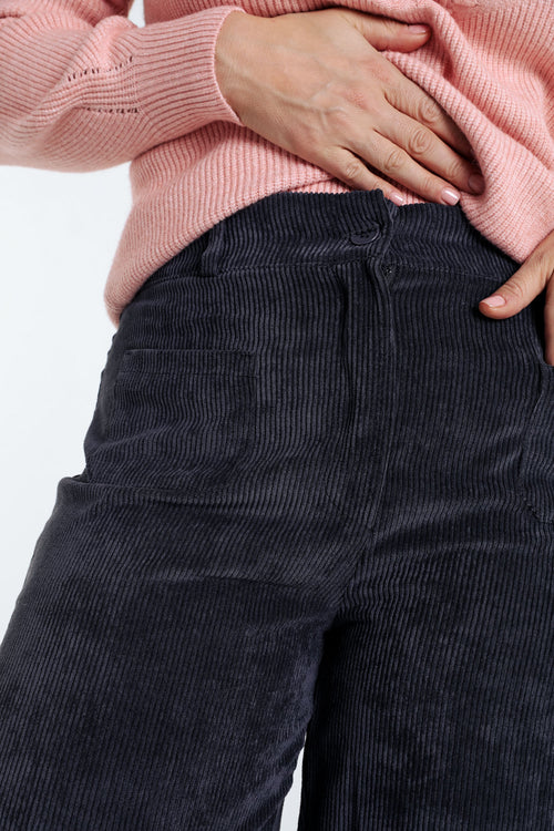 Pantalon large en velours-Paprika-4