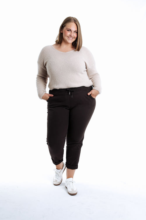 Pantalon chino en coton léger uni-Paprika-5