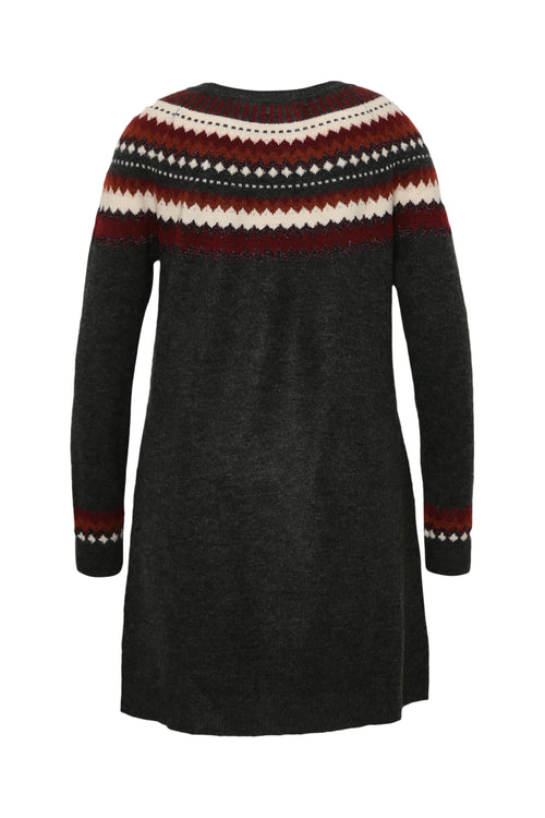 Jurk trui met jacquardmotief-Paprika-10