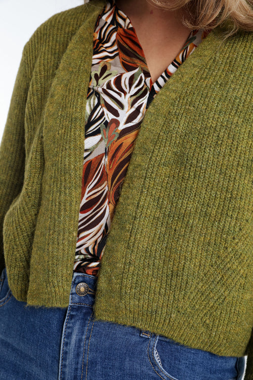 Kort, effen vestje voor jurk in wol-Paprika-6