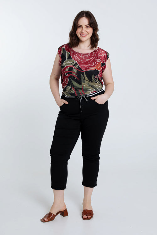 Jegging 3/4 Lolly en coton-Paprika-5