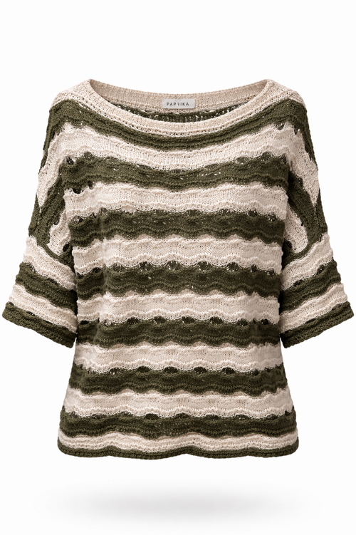 Gestreepte gehaakte trui-Paprika-2