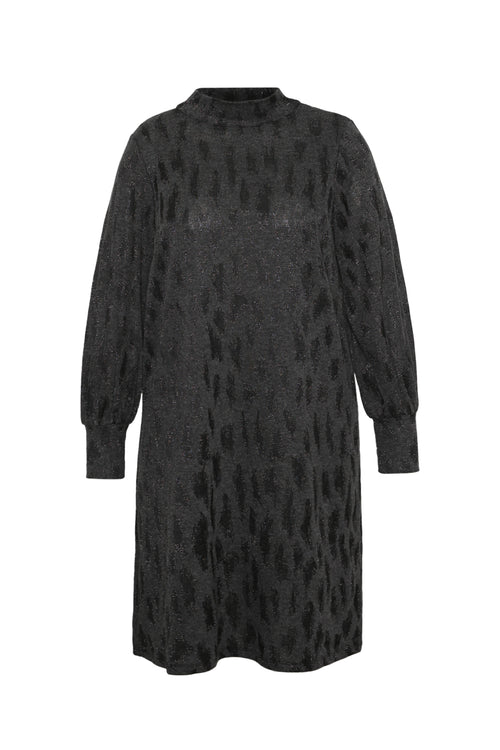 Jurk met jacquard luipaardmotief-Paprika-9