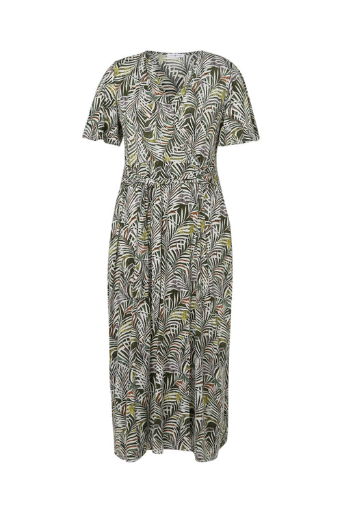 Robe longue imprimé feuillage-Paprika-10