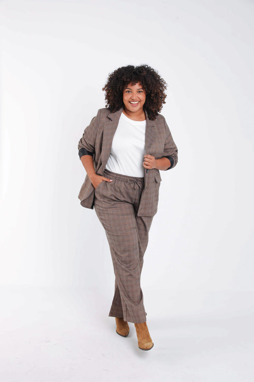 Blazer à carreaux avec lurex-Paprika-9