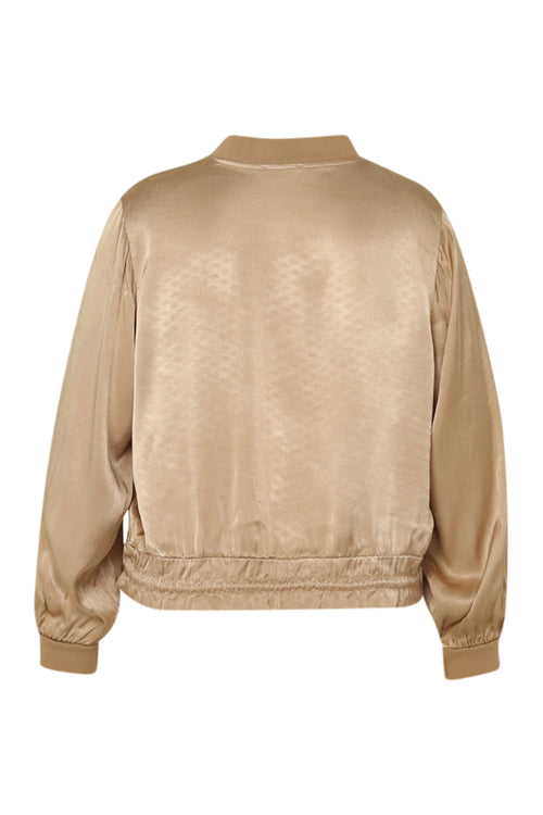 Bomber uni en viscose effet satin-Paprika-11