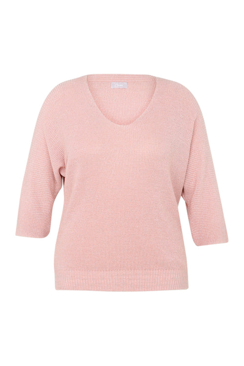Pull  uni avec lurex-Paprika-10