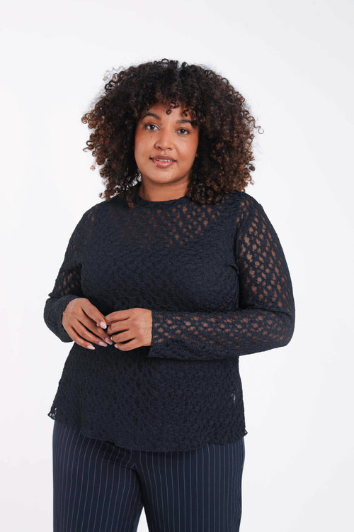 T-shirt en dentelle-Paprika-1