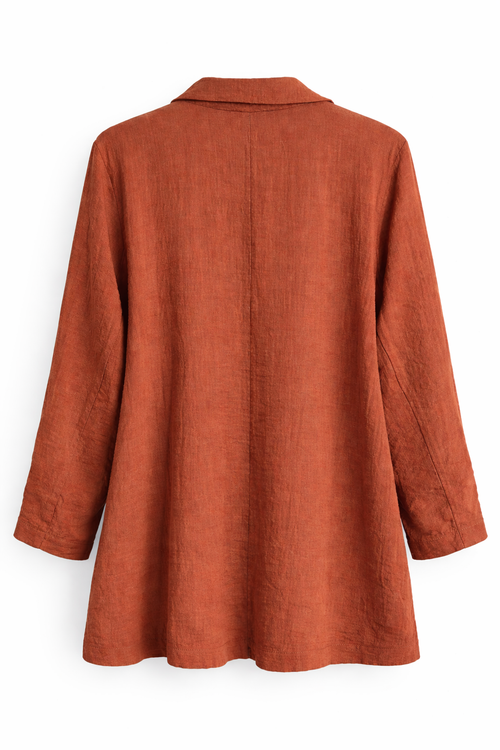 Blazer souple en viscose uni-Paprika-1