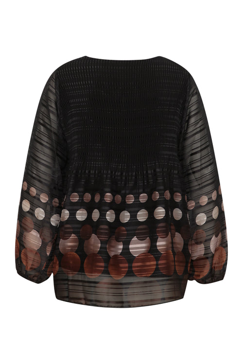 Blouse plissée imprimé ronds-Paprika-9