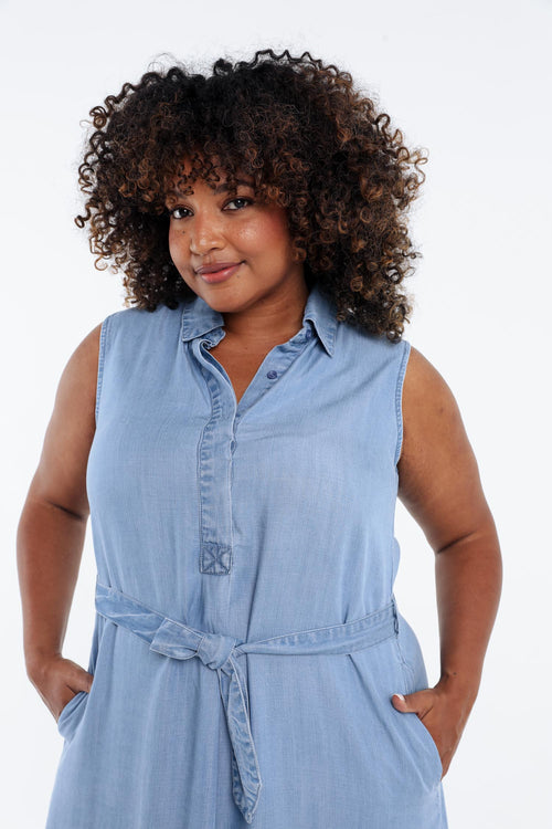 Robe en tencel unie-Paprika-3