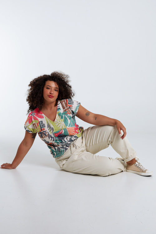 T-shirt imprimé floral-Paprika-7