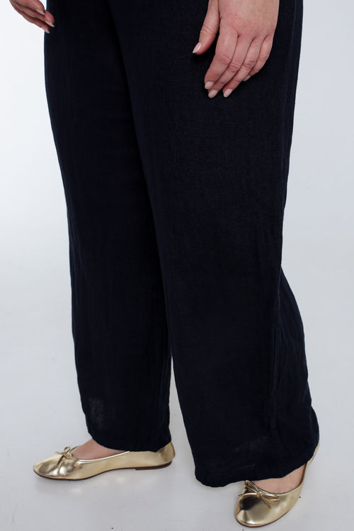 Pantalon en lin uni-Paprika-5