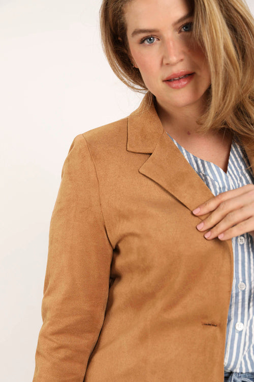 Blazer uni effet suédine-Paprika-2