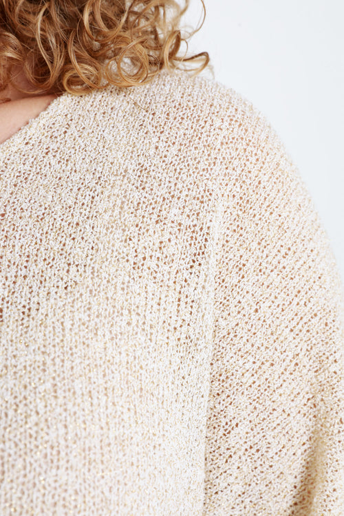 Pull boîte en coton avec lurex-Paprika-5