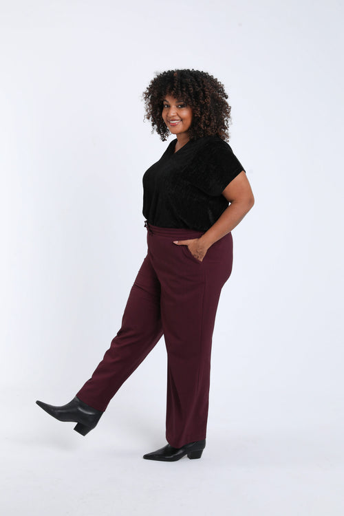 Pantalon large uni-Paprika-6