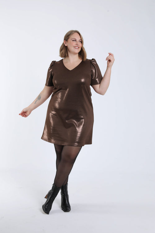 Robe unie effet satiné-Paprika-7