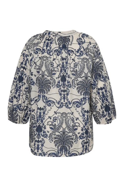 Blouse en coton imprimé floral-Paprika-11